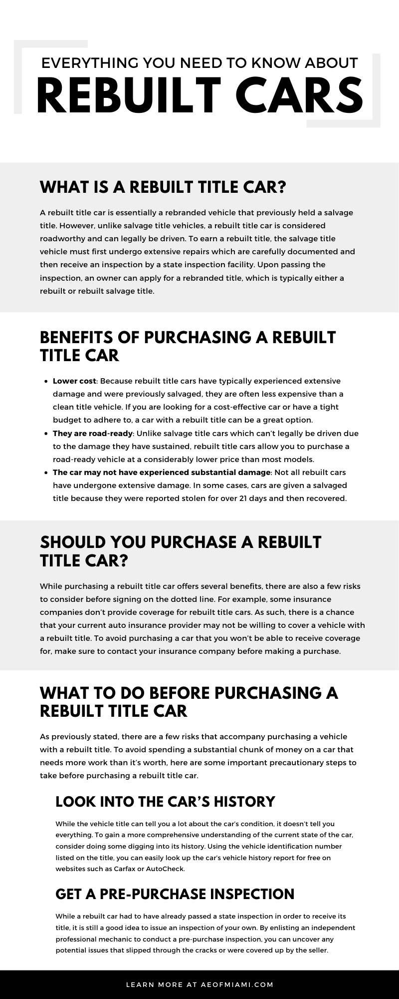 About Rebuilt Cars